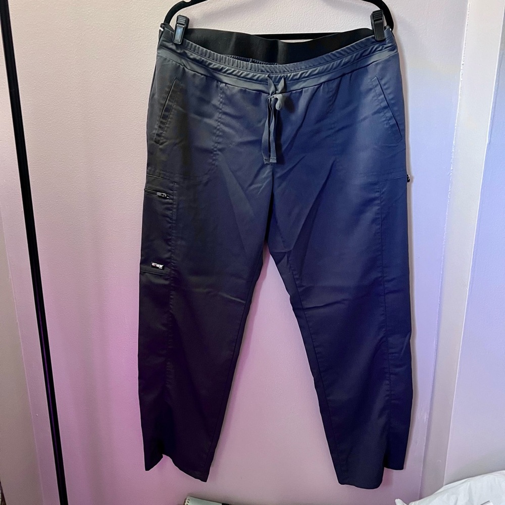 Grey’s Anatomy Spandex Stretch Kim 3 Pocket Logo Waist Cargo Pants XLP Steel